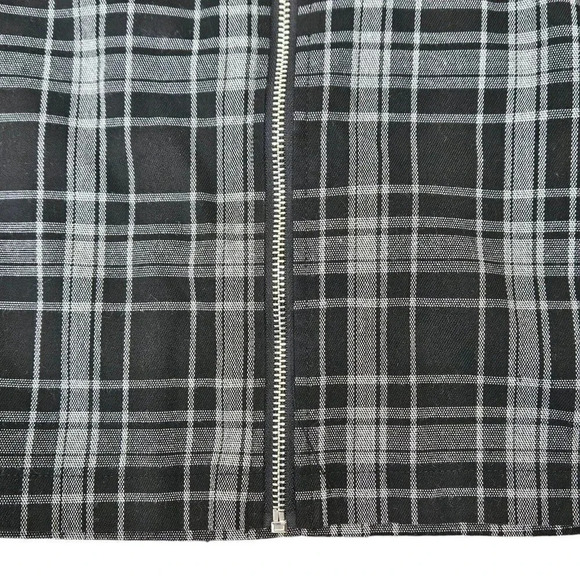 Forever 21 Plaid Jumper Dress Black White Size Small‎ zip front Overall - Picture 6 of 8